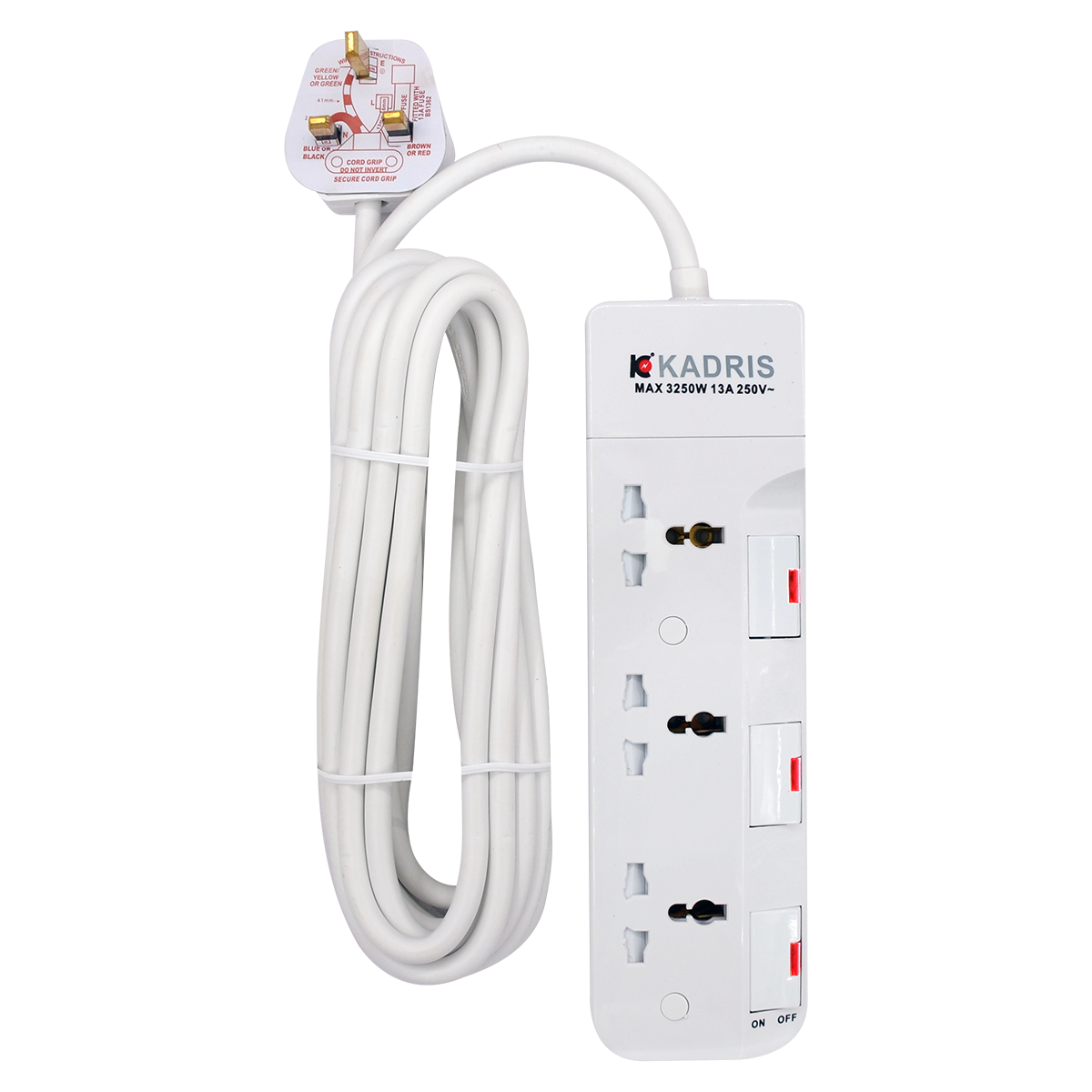 EX-1578 KADRIS 3WAY EXTENSION SOCKET CG4003- 5 METER