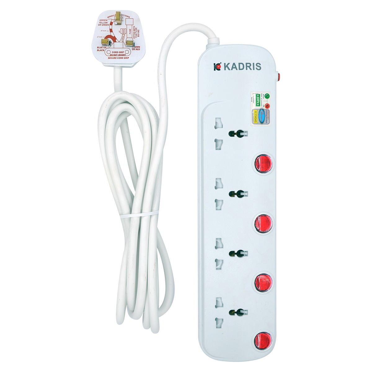EX-1618 KADRIS 4 WAY EXTENSION SOCKET CG2004- 3 METER