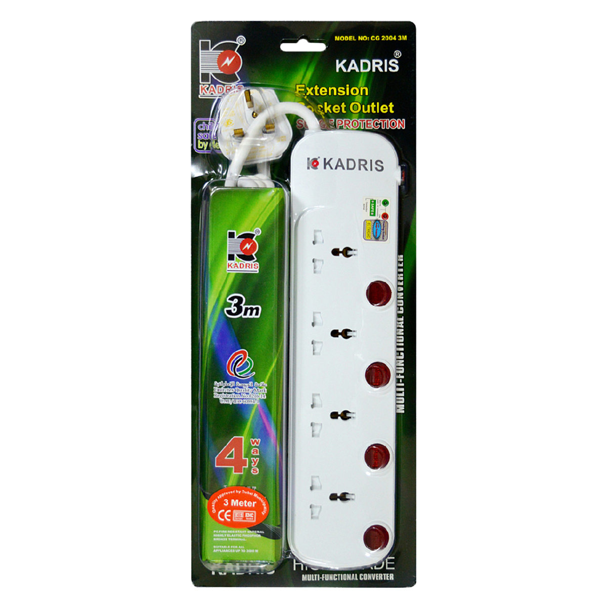 EX-1619 KADRIS 4 WAY EXTENSION SOCKET CG2004- 5 METER