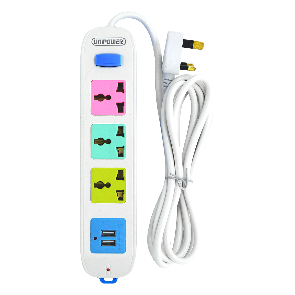 EX-1676 UNIPOWER POINT 3 WAY EXTENSION SOCKET 3 METER WITH 2 USB