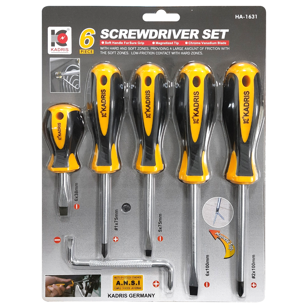 ET-1211 KADRIS 6 PCS  SCREW DRIVER SET 9038-6