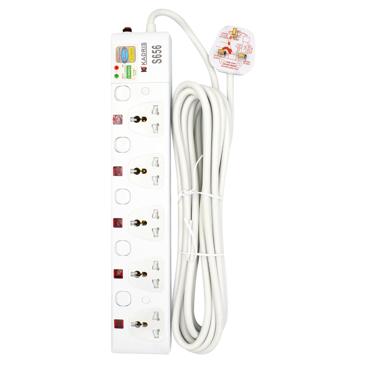 EX-1317 KADRIS 5 WAY EXTENSION SOCKET S656- 5 METER