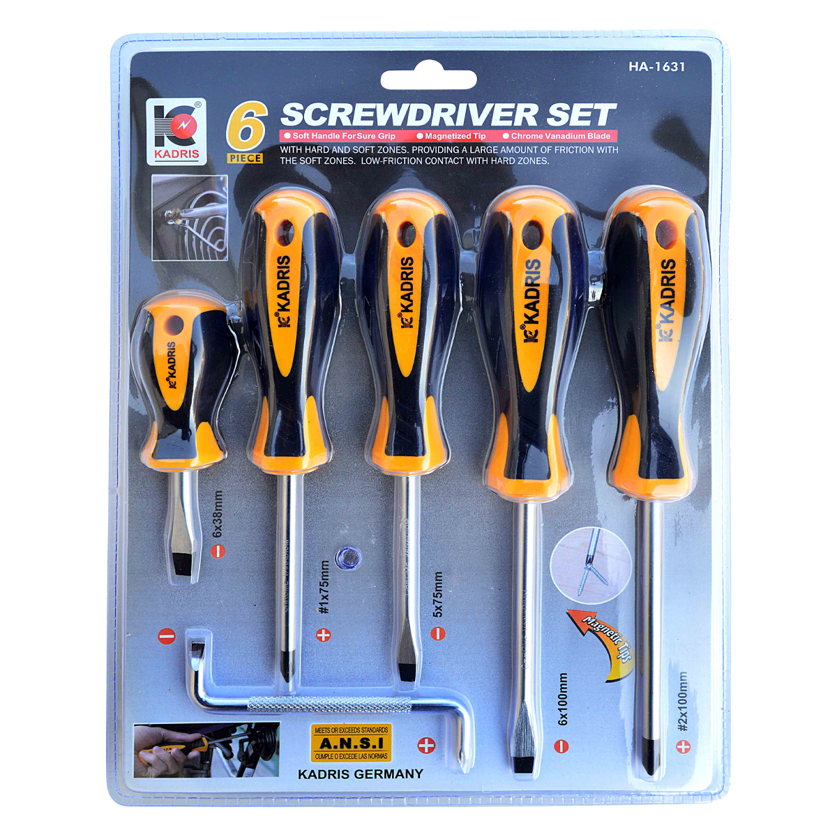 HA-1631 KADRIS 6PCS SCREW DRIVER SET