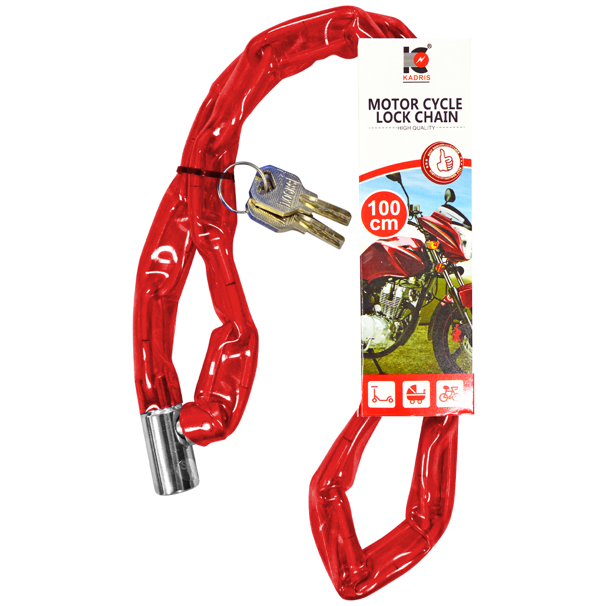 HA-1861 KADRIS MOTORCYCLE LOCK 6MMX120MM-CHAIN